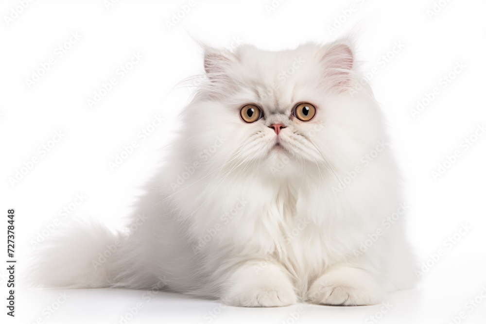 Persian cat on white background 