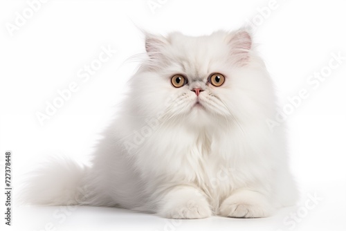 Persian cat on white background 