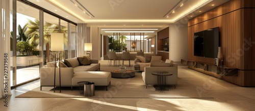 Roomy and stylish living area in the residence.