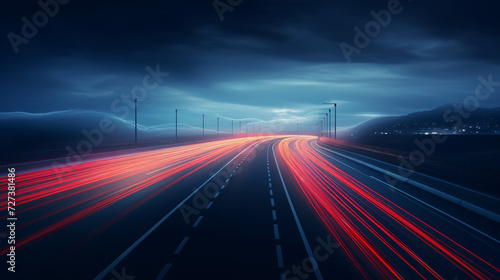 Long exposure photo of a highway at night © Abdulmueed