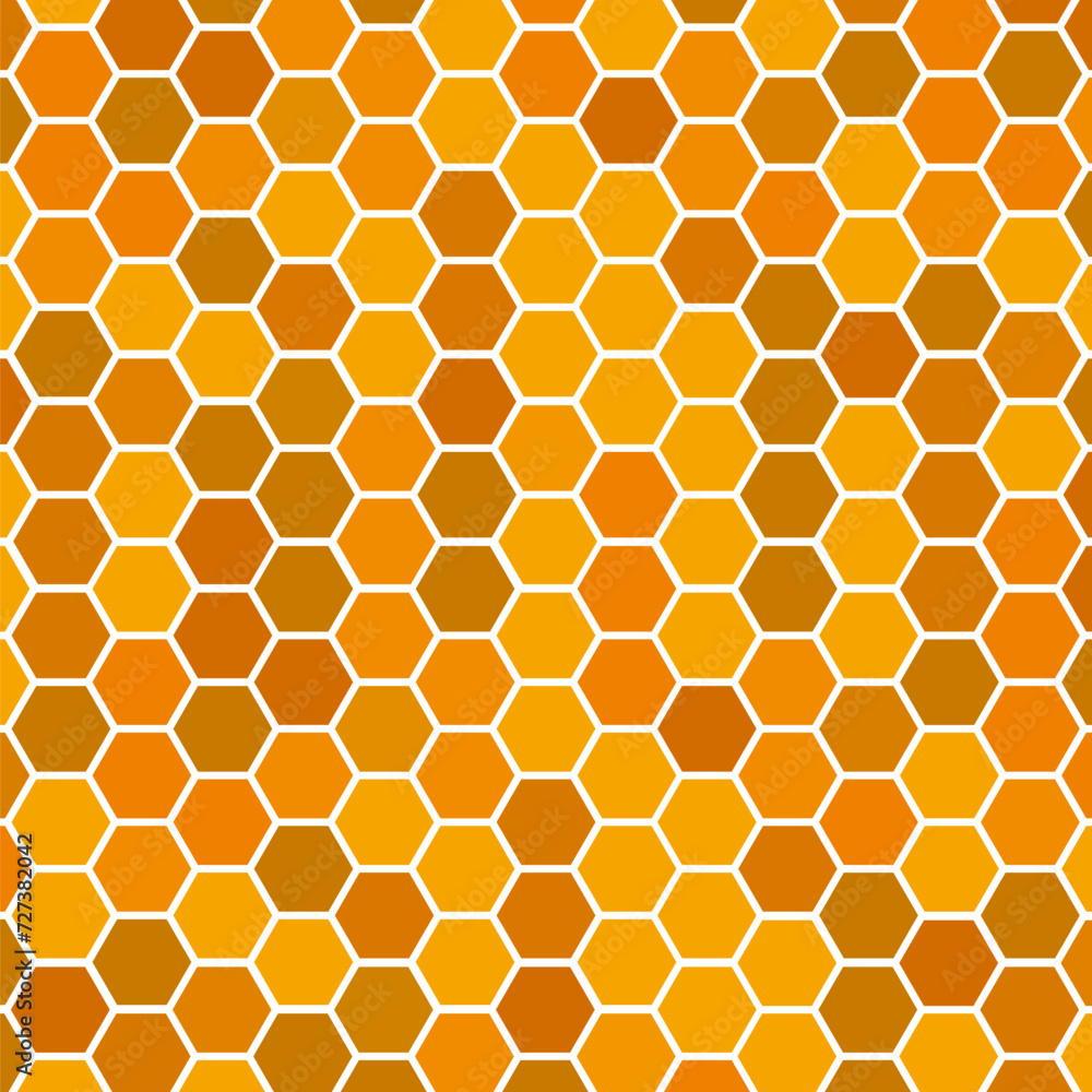 Honeycomb with hexagon grid cells , bee cartoon and lettering on yellow background vector illustration. Honeycomb with hexagon grid cells , bee cartoon and lettering on yellow background vector illustration.