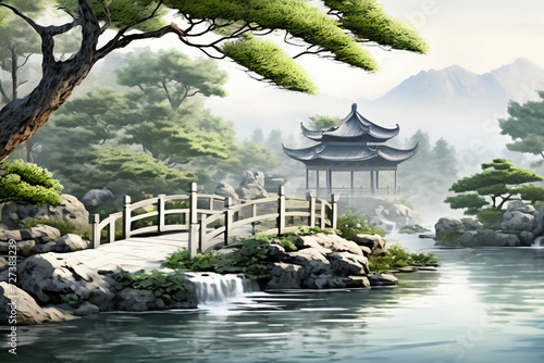 japanese garden in spring