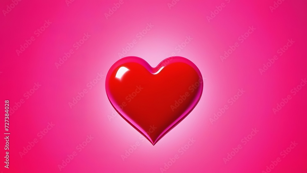 Three-dimensional pink hearts on a romantic pink background.