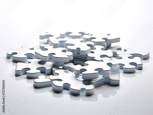 Puzzle Pieces Coming Together Collaboration and Connection Isolated on White Background AI Generated