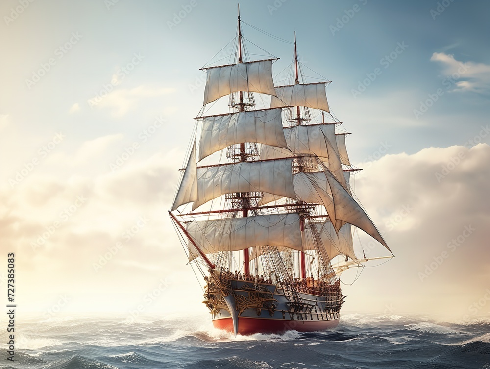 Ship in a Bottle Navigating Dreams Isolated on White Background AI Generated