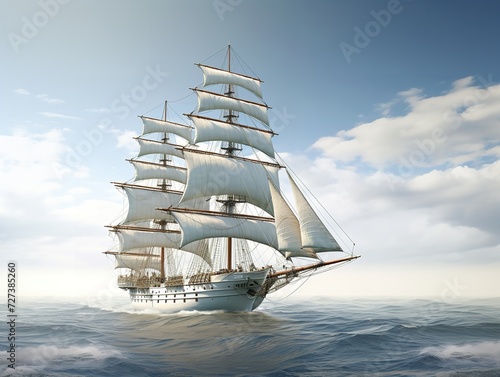 Ship in a Bottle Navigating Dreams Isolated on White Background AI Generated