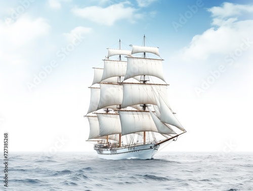 Ship in a Bottle Navigating Dreams Isolated on White Background AI Generated