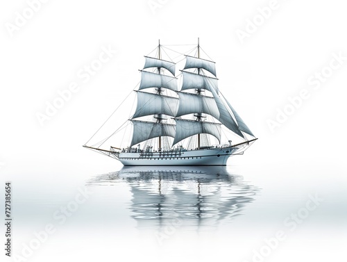 Ship in a Bottle Navigating Dreams Isolated on White Background AI Generated