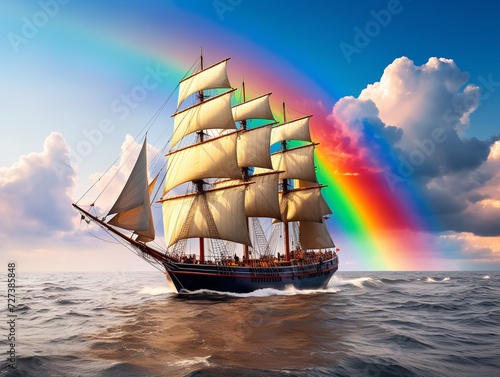 Ship in a Bottle Navigating Dreams Isolated on White Background AI Generated