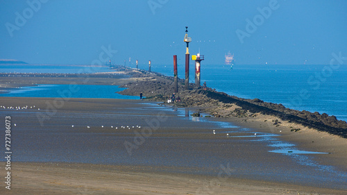 Dyke of Butin beach in Honfleur on the Seine estuary