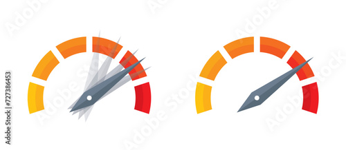 semicircle speed dial. vector speed test design. six-step speed display