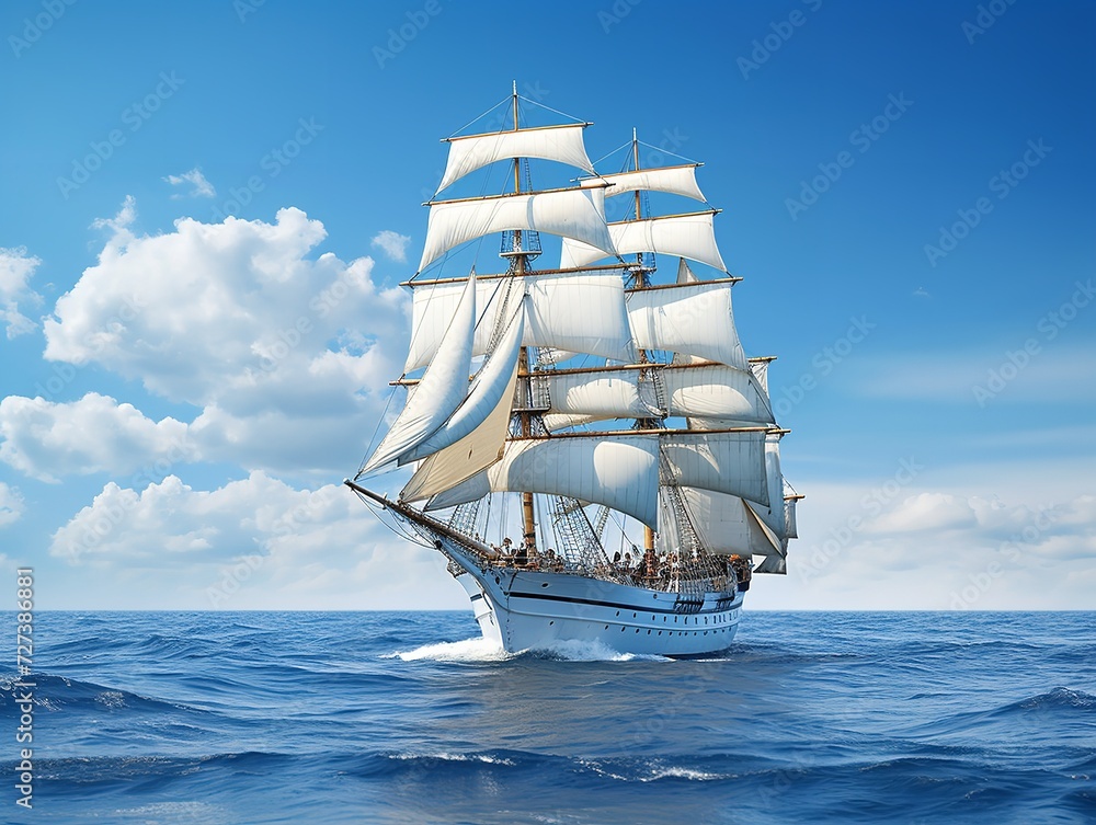 Ship in a Bottle Navigating Dreams Isolated on White Background AI Generated