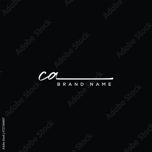 CA letter beauty handwriting vector logo. 