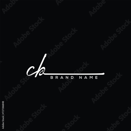 CB letter beauty handwriting vector logo.  photo