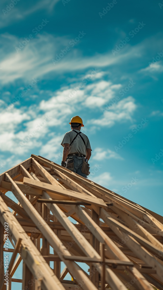 man working on a building ,ai man working on a building ,ai
