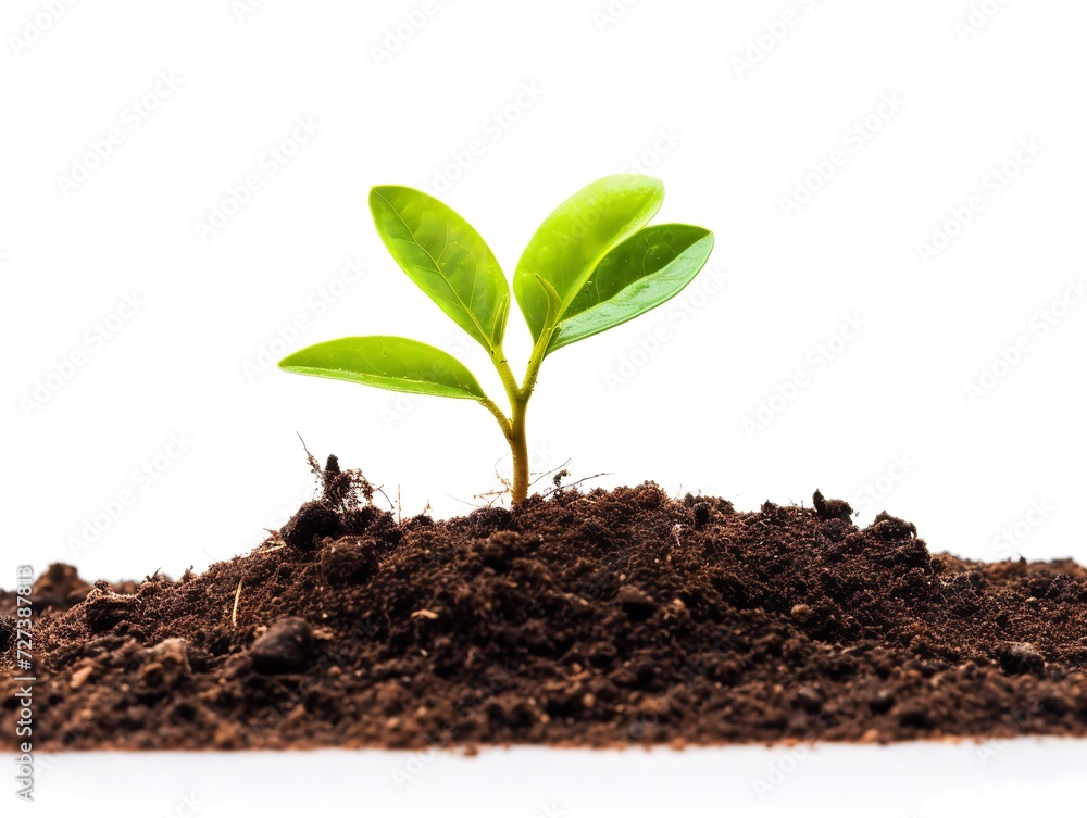 Sprouting Seedling Growth Potential Isolated on White Background AI Generated Sprouting Seedling Growth Potential Isolated on White Background AI Generated