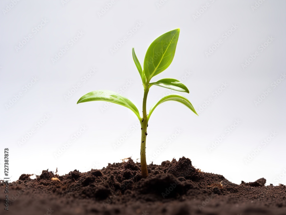 Sprouting Seedling Growth Potential Isolated on White Background AI Generated Sprouting Seedling Growth Potential Isolated on White Background AI Generated