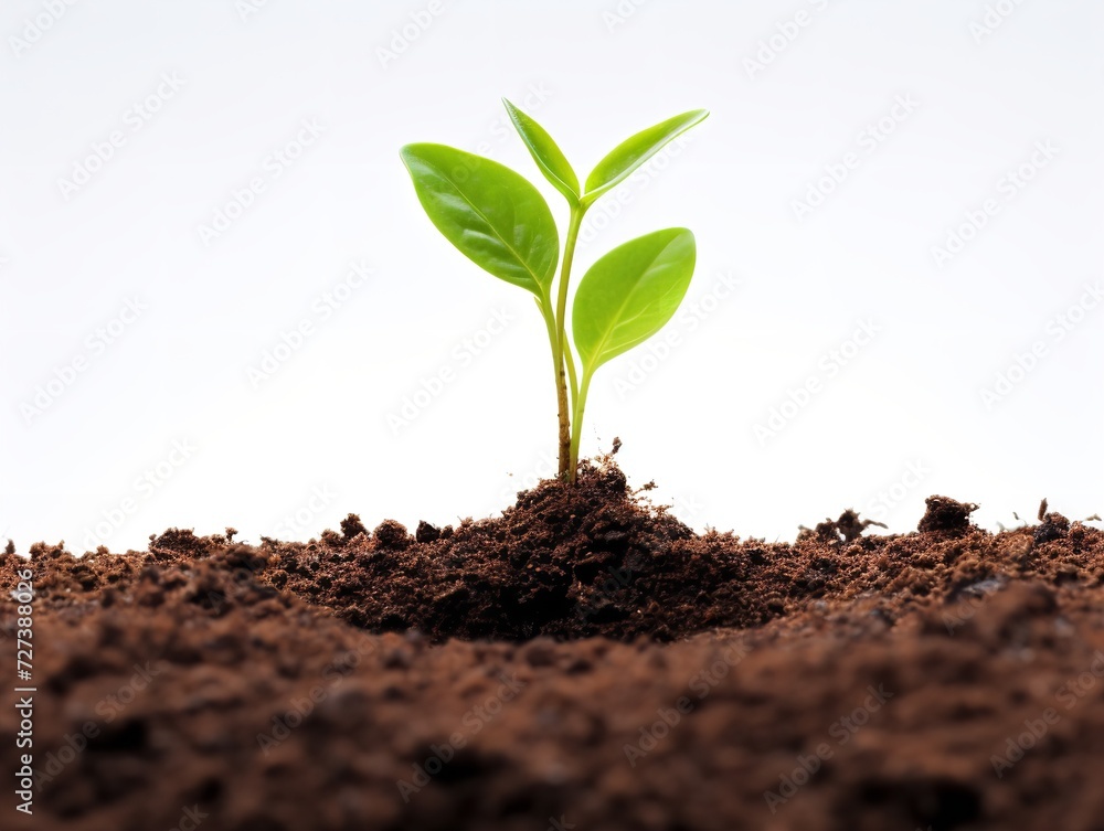Sprouting Seedling Growth Potential Isolated on White Background AI Generated Sprouting Seedling Growth Potential Isolated on White Background AI Generated