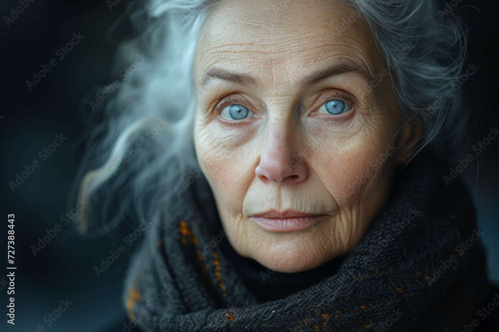 A portrait photograph with AI-based age progression, offering a glimpse into the potential future appearance of the subject. Concept of AI-driven time manipulation. Generative Ai. A portrait photograph with AI-based age progression, offering a glimpse into the potential future appearance of the subject. Concept of AI-driven time manipulation. Generative Ai.