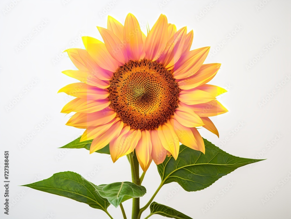 Fototapeta premium Sunflower Turning Towards Sun Positivity and Growth Isolated on White Background AI Generated