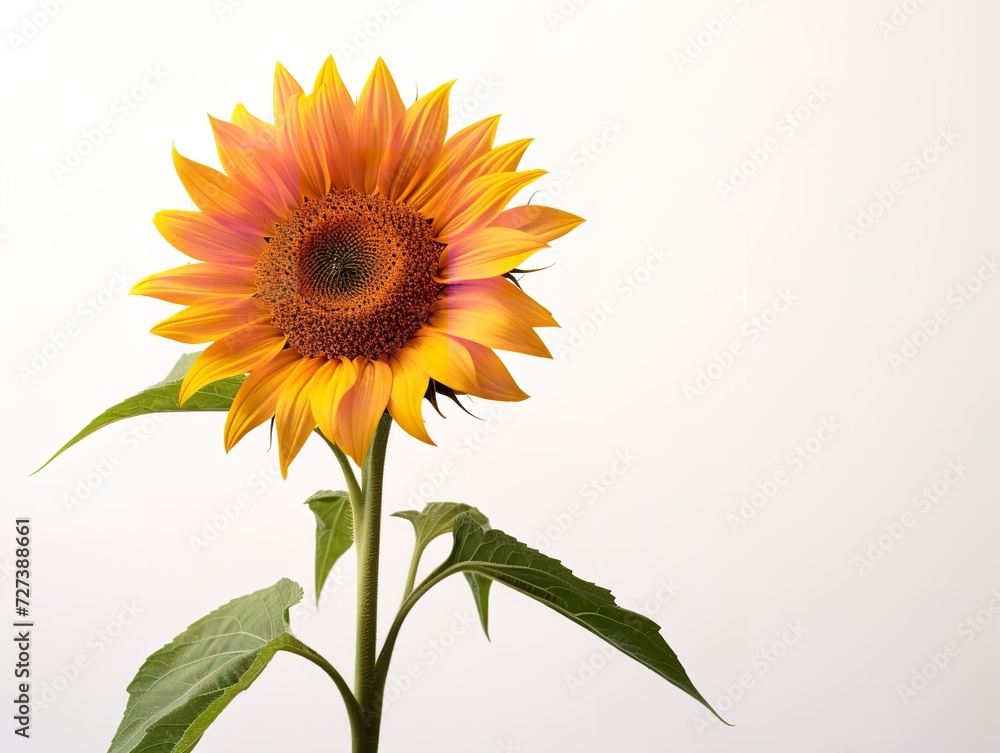 Fototapeta premium Sunflower Turning Towards Sun Positivity and Growth Isolated on White Background AI Generated
