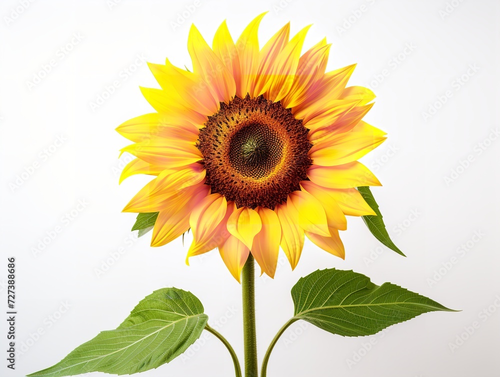 Obraz premium Sunflower Turning Towards Sun Positivity and Growth Isolated on White Background AI Generated