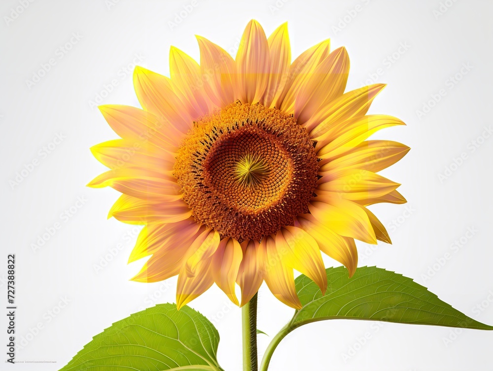 Obraz premium Sunflower Turning Towards Sun Positivity and Growth Isolated on White Background AI Generated