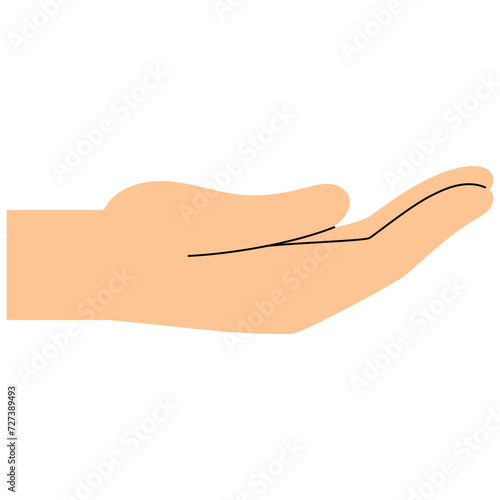 hand receiving illustration