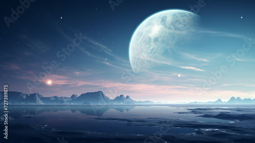 Alien planet on the horizon Gas giant planet © Abdulmueed