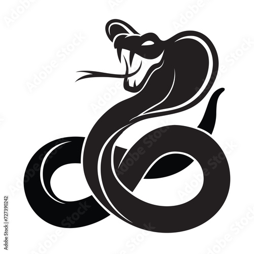 illustration of black cobra isolated on white background