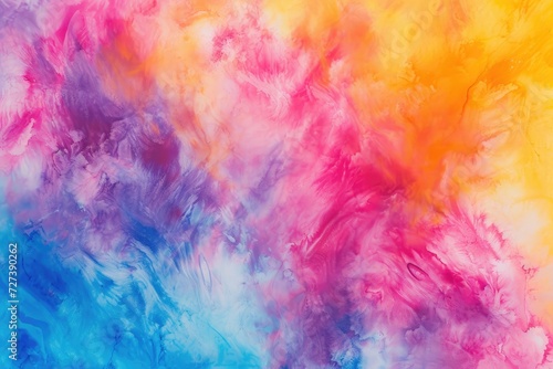 An abstract painting featuring vibrant blue, pink, and yellow colors on a canvas, A tie-dye inspired abstract background with vibrant hues, AI Generated
