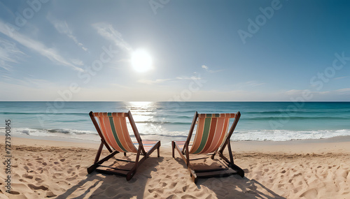 Deckchairs on the beach © images and videos