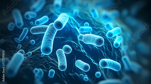 Macroscopic observation of organisms bacteria and cells and viruses under laboratory microscope