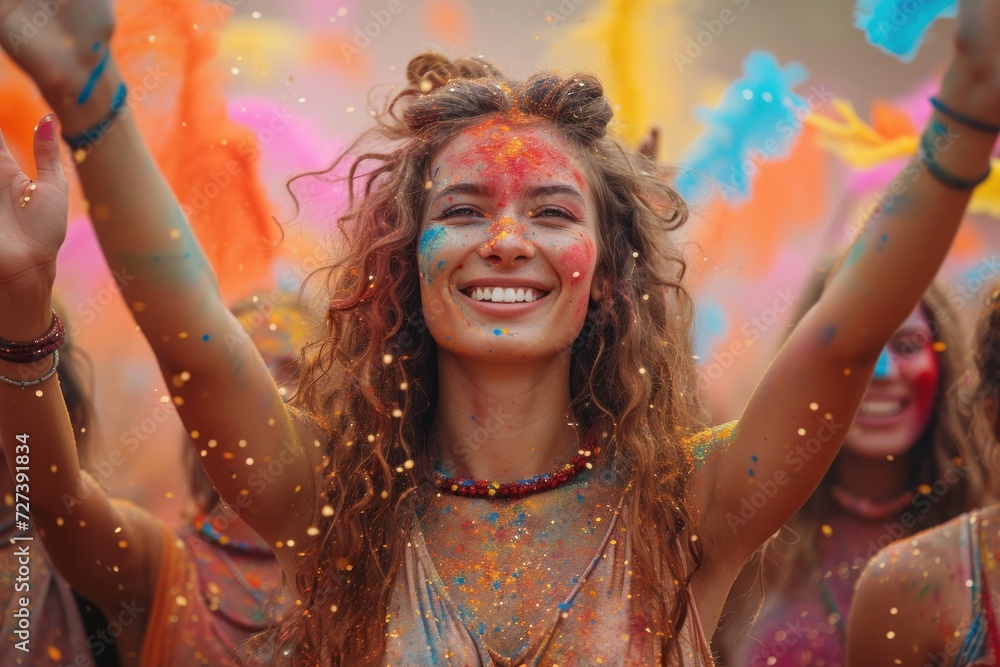 The concept of a colourful holi festival The concept of a colourful holi festival