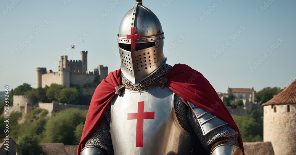 chistian knight wearing an armor with