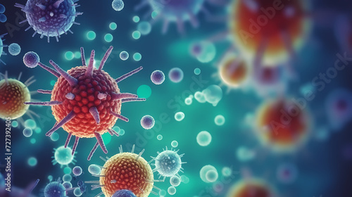 Macroscopic observation of organisms bacteria and cells and viruses under laboratory microscope