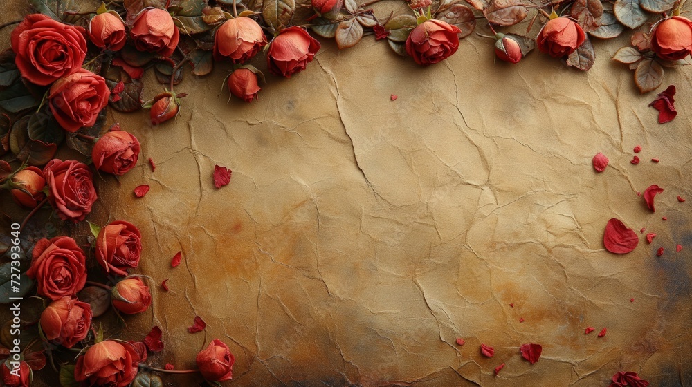 Capture the essence of love with this exquisite painting of roses adorning a piece of paper, a perfect Valentines Day gift.