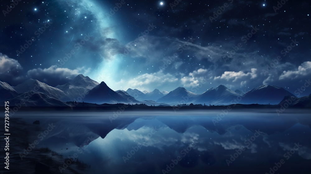 Naklejka premium night sky and clouds