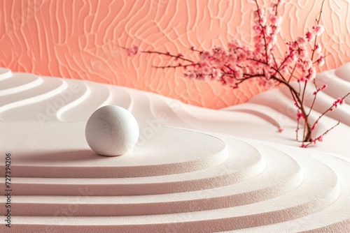 Abstract peach fuzz pantone serene and simplistic scene of nature s balance. 