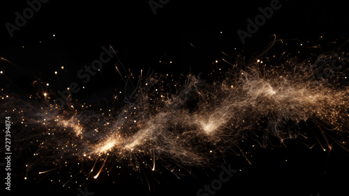 Abstract background of small sparks on black background