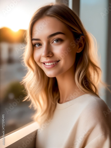 Close up of person with smile on their face and building in the background. Free Download Close up of person with smile on their face and building in the background. - GFXLoad