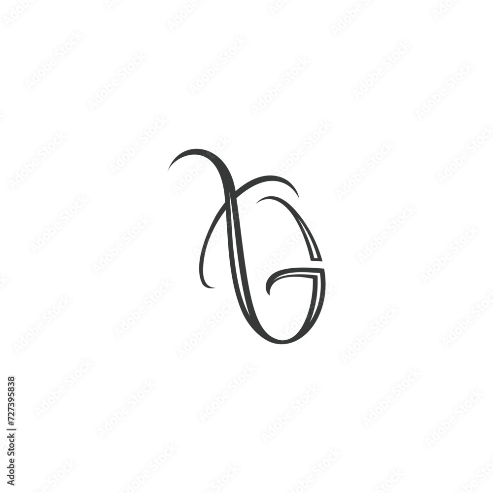 Obraz premium Alphabet Initials logo GX, XG, X and G