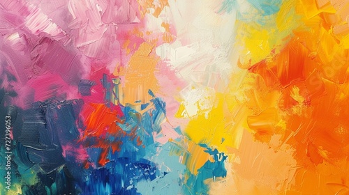  an abstract oil painting that bursts with vibrant colors