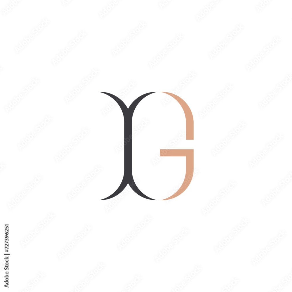 Alphabet letters Initials Monogram logo GX, XG, G and X Alphabet letters Initials Monogram logo GX, XG, G and X