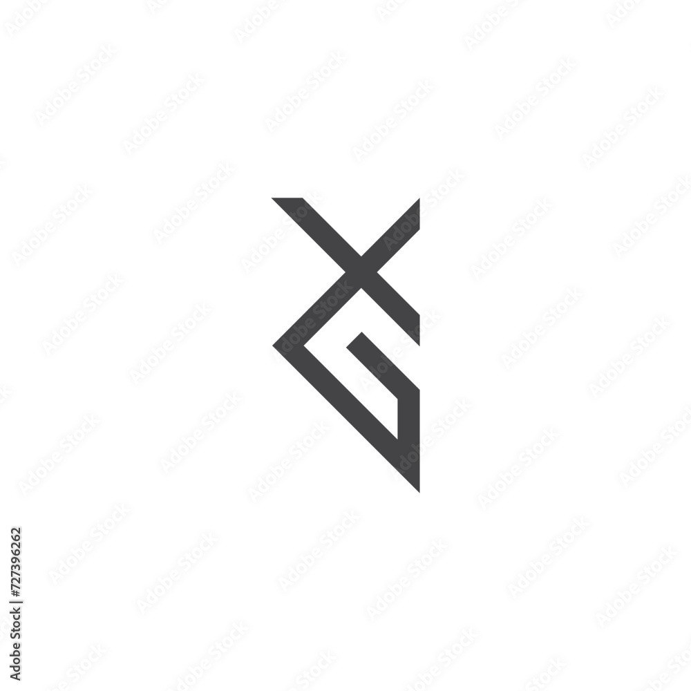 Fototapeta premium Alphabet letters Initials Monogram logo GX, XG, G and X