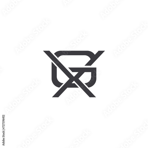 GX, XG, Abstract initial monogram letter alphabet logo design