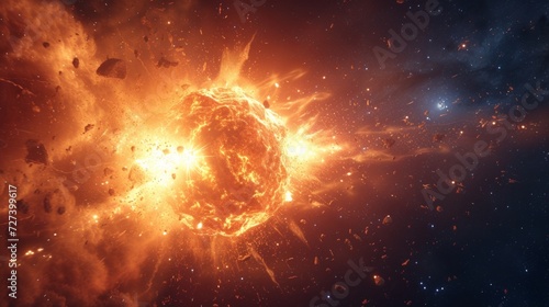 A cosmic explosion, a supernova unleashing its immense energy and light.