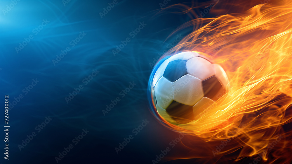 Fototapeta premium kinetic energy of a suspended soccer ball frozen in mid-air