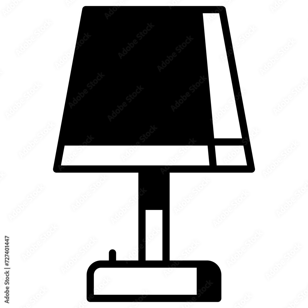 Fototapeta premium Table Lamp glyph and line vector illustrations