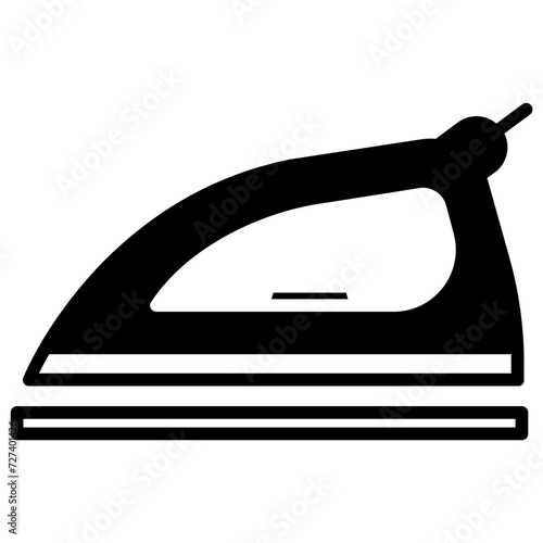 Iron Box glyph and line vector illustrations